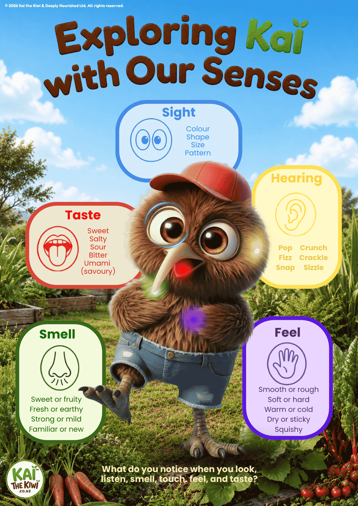 Kai and our senses Poster A2 & A3) - Schools and clinics