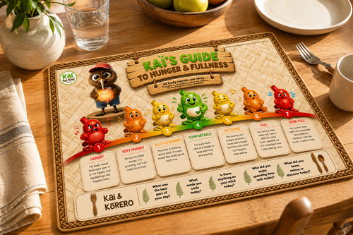 Easier Mealtimes: Kai's Hunger and Fullness Placemats (A3) - Home Use