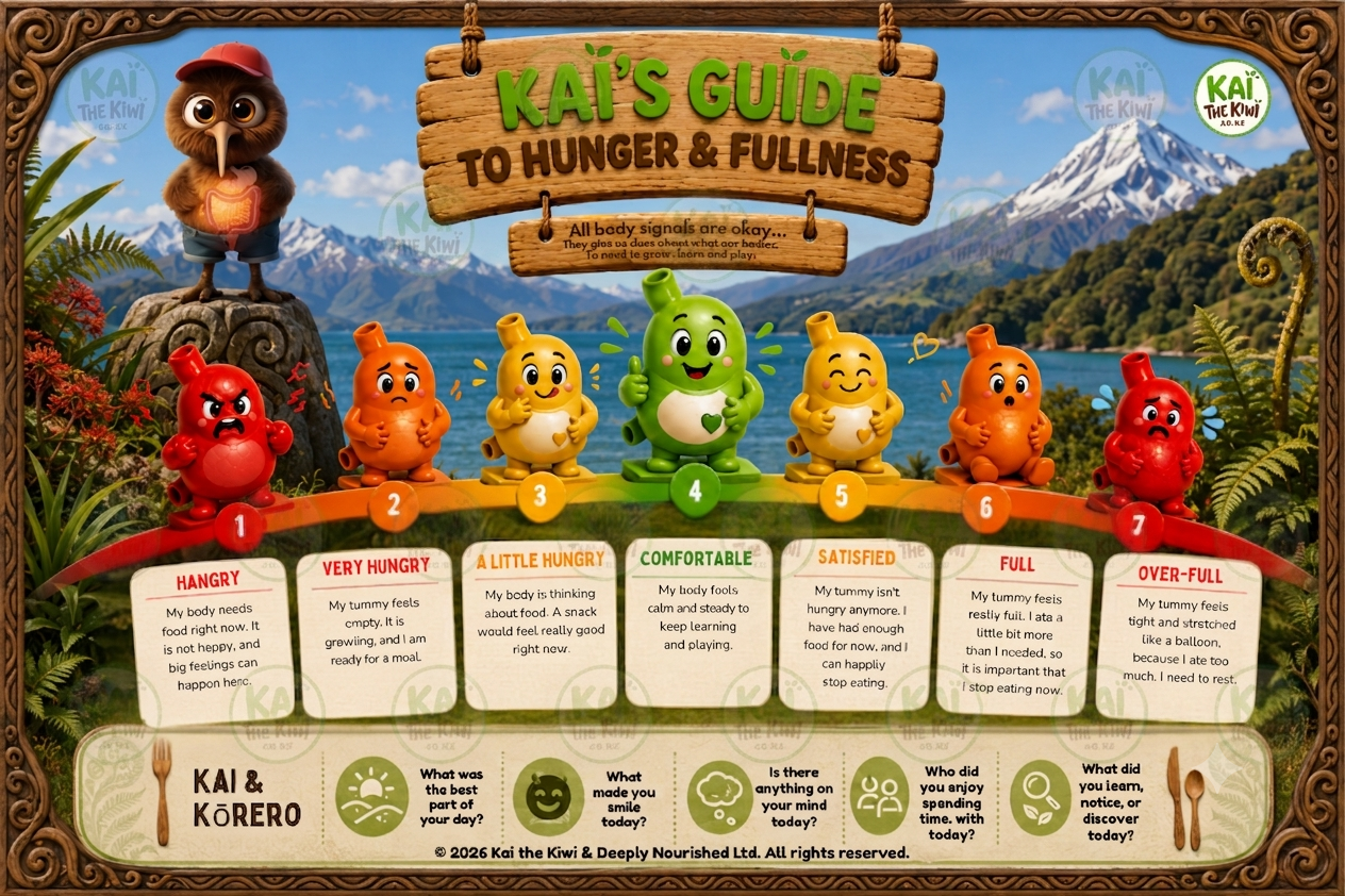 Easier Mealtimes: Kai's Hunger and Fullness Placemats (A3) - Home Use